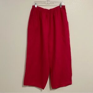Flax Wide-Leg Linen Pants in Vibrant Fuchsia